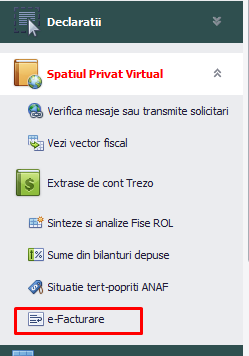 Modulul e-Factura din e-Tigris